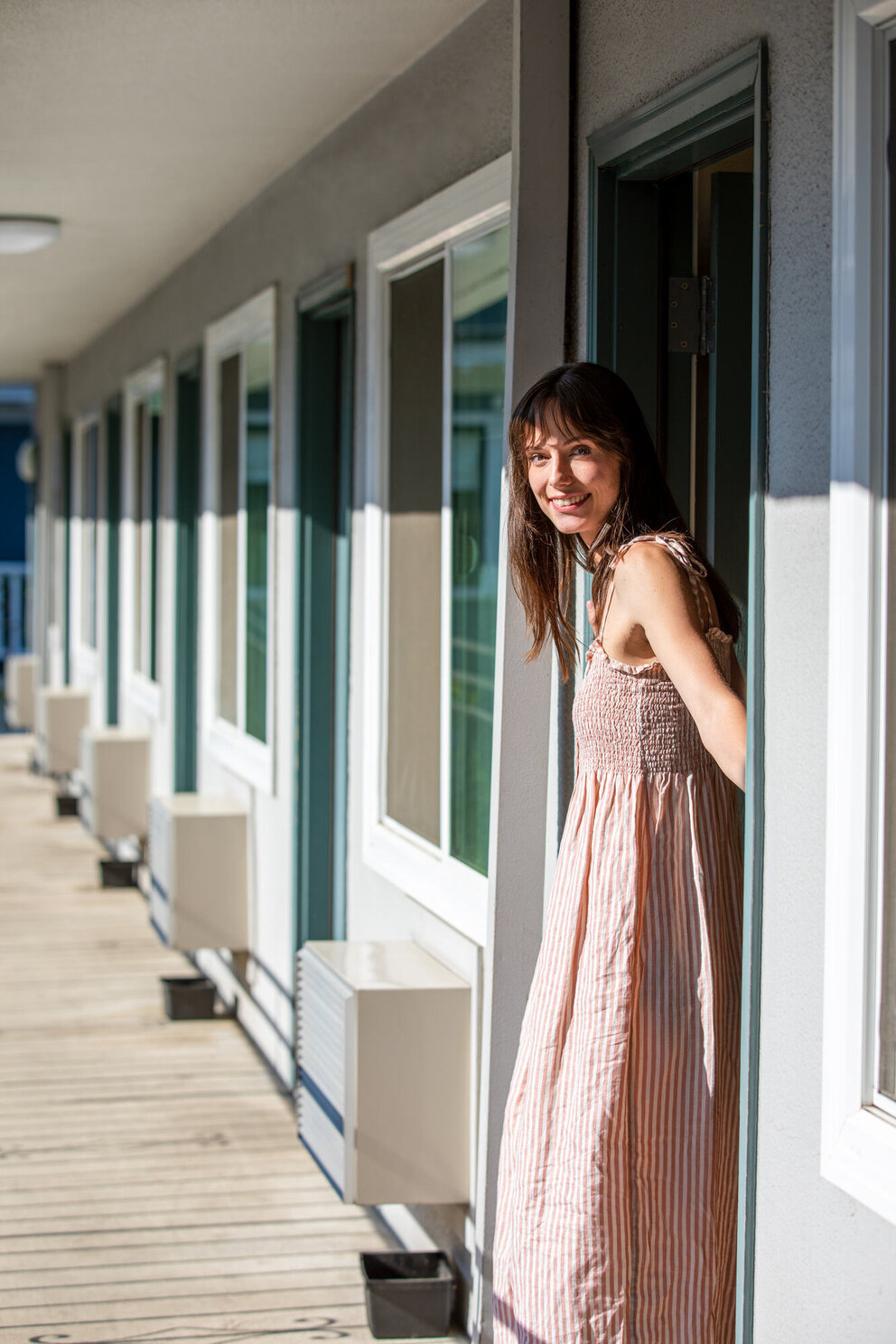Woman Outside Her Room