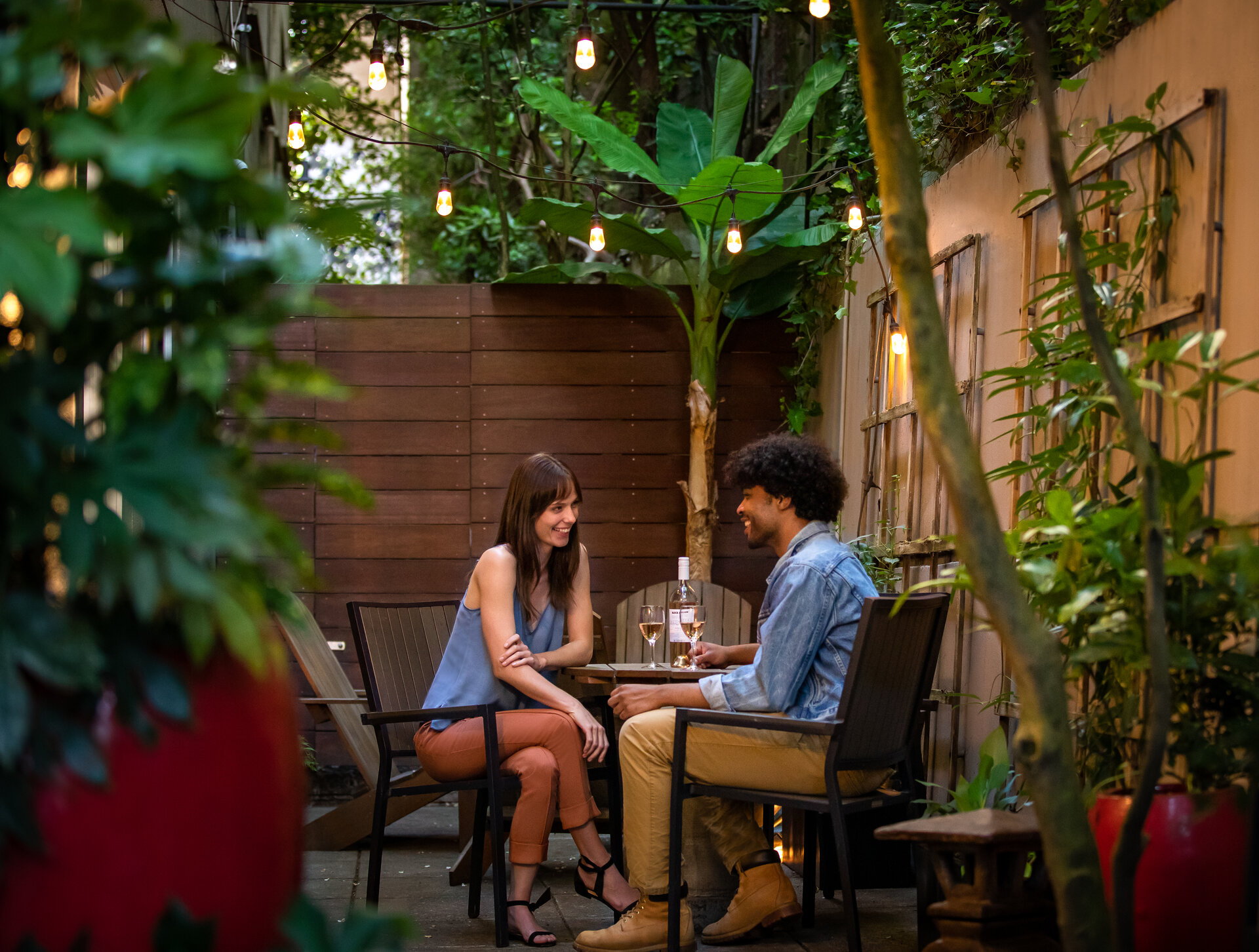 couple sitting outside