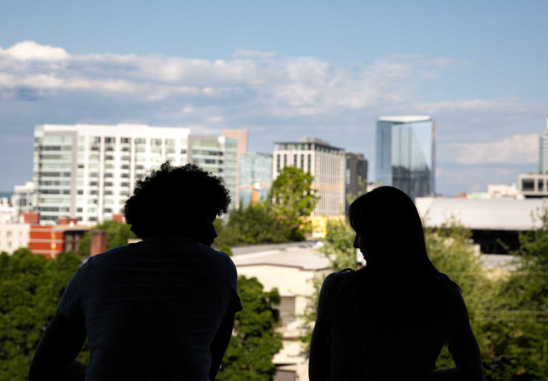 Two People Looking Out into the Distance