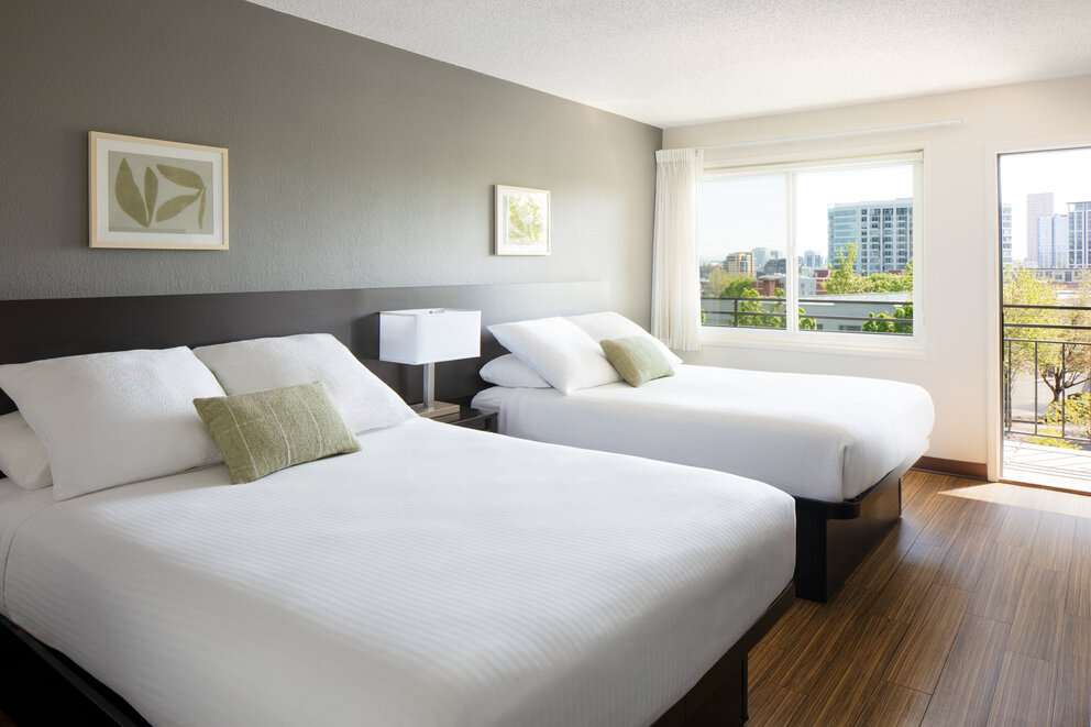 a room with two beds